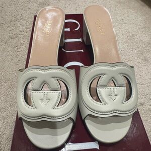 Gucci Women's Cream Logo Mules